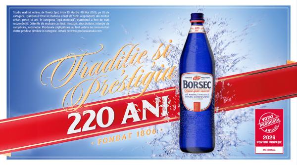 Borsec, Votat Produsul Anului® 2026 pentru inovație în categoria apă minerală