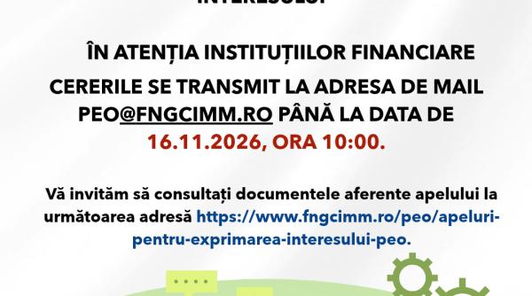 FNGCIMM - apel public pentru exprimarea interesului